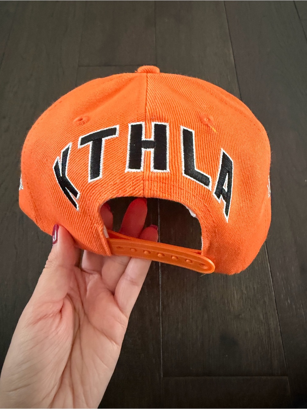 Orange and Black Men's Baseball Cap with Embroidered Logo - Picture 3 of 5